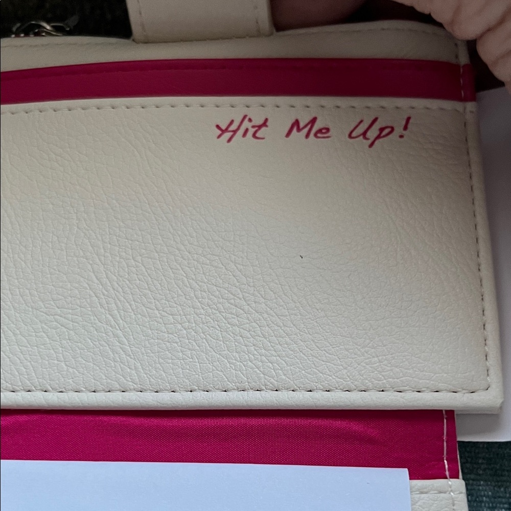 Betsey Johnson Hit Me Up White and Pink Bifold Wallet NWT - Picture 3 of 8